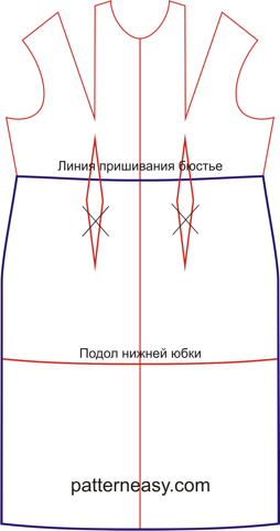 Выкройка нарядного платья с бюстье фото