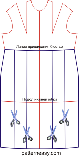 Выкройка нарядного платья с бюстье фото