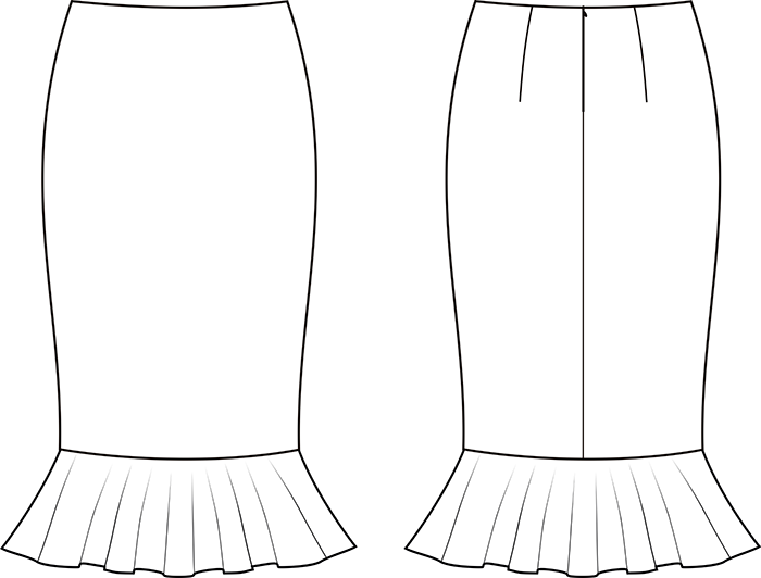 Юбка-карандаш с воланом. Инструкция по пошиву фото