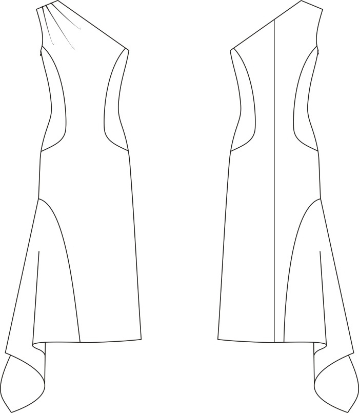 Стильный асимметричный сарафан. Инструкция по пошиву и печати выкроек фото