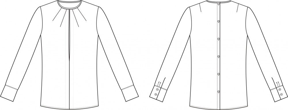 Блузка с защипами у горловины. Инструкция по пошиву фото
