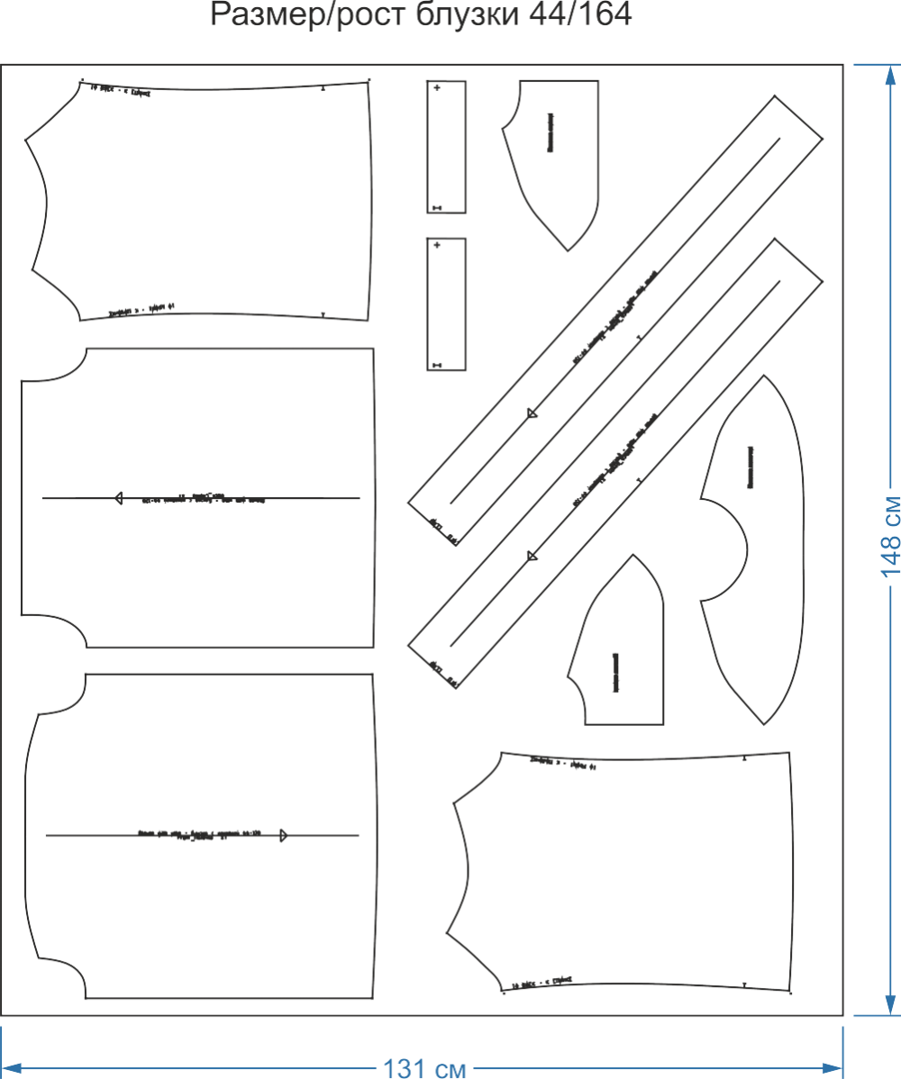 Купить выкройку Выкройка блузы с кокеткой и воланом онлайн фото