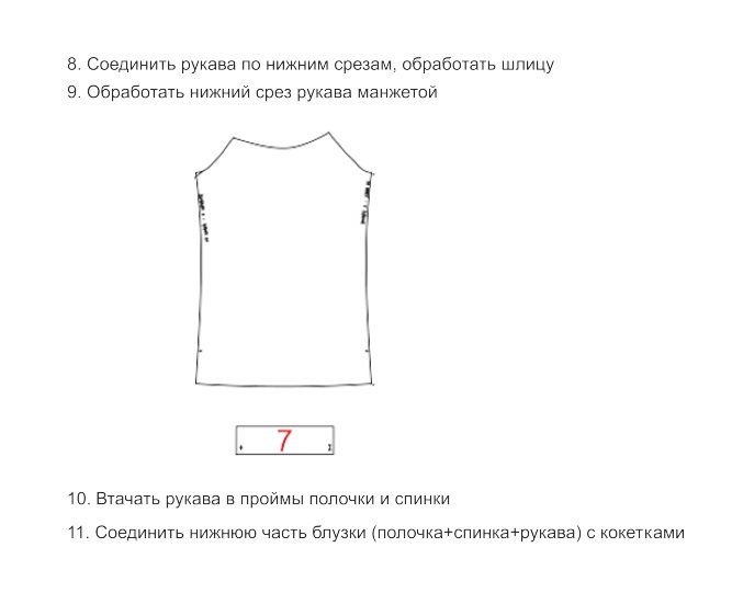 Купить выкройку Выкройка блузы с кокеткой и воланом онлайн фото