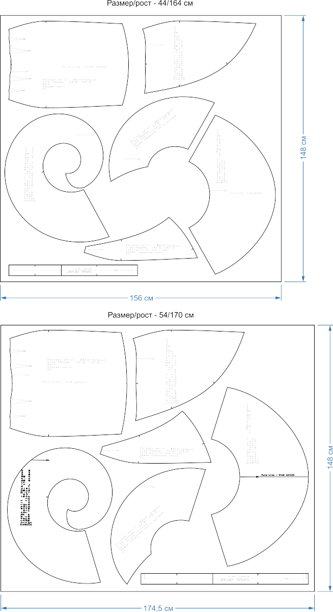Юбка-палаццо. Инструкция по пошиву и печати выкроек фото