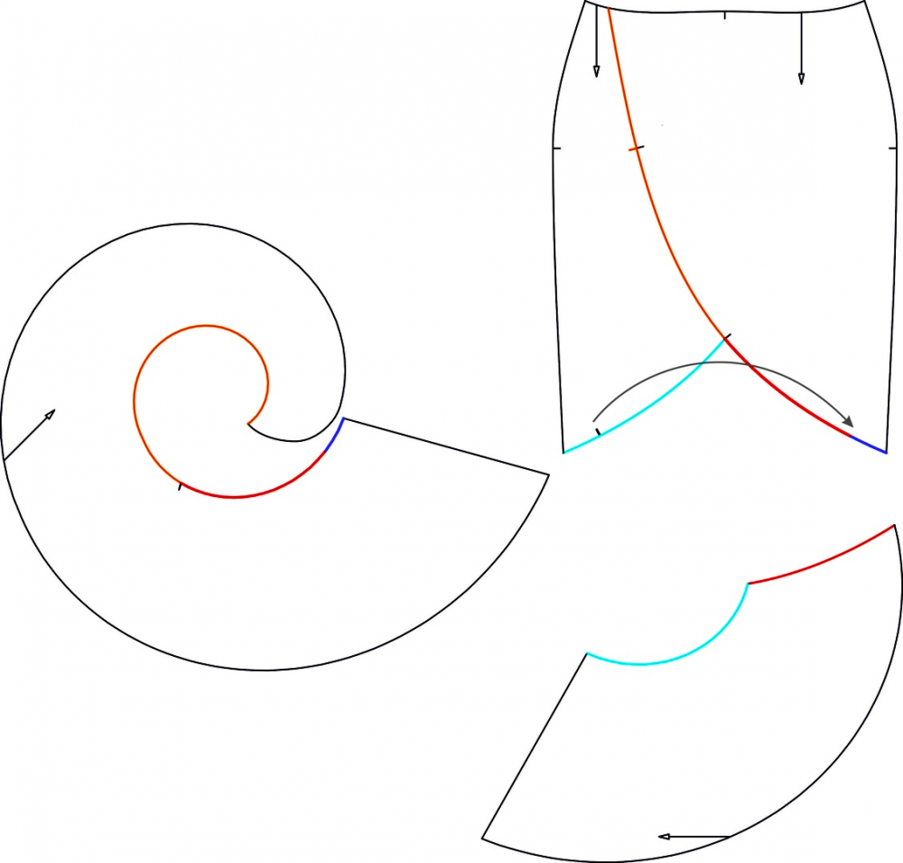 Юбка-палаццо. Инструкция по пошиву и печати выкроек фото