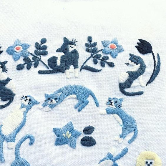 Кошки. Идеи для вышивки фото