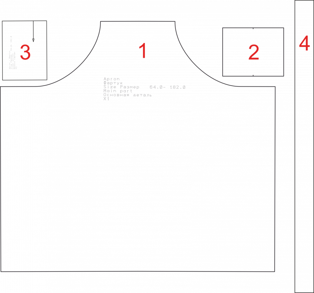 Выкройка фартука фото