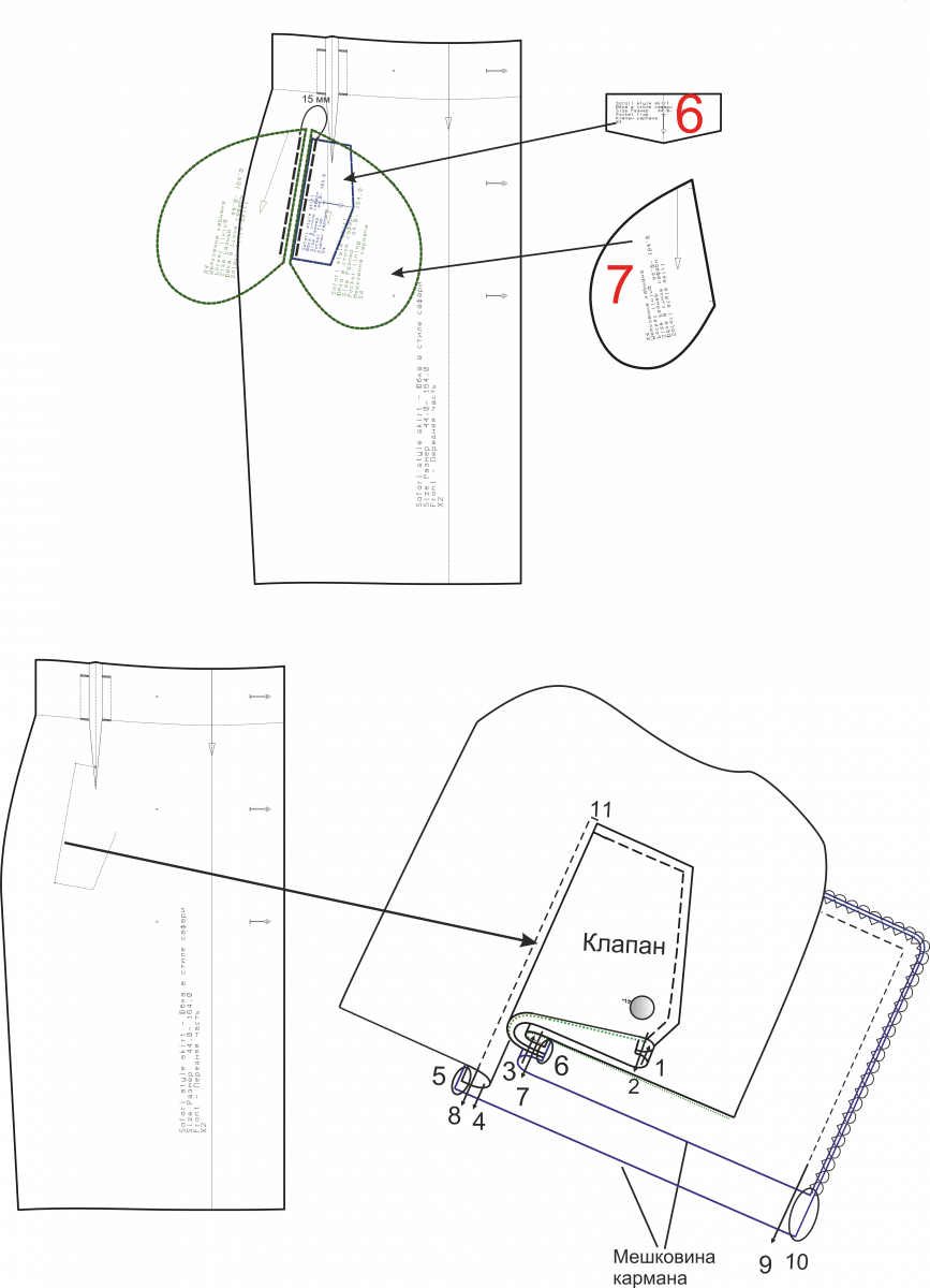 Юбка в стиле сафари. Инструкция по пошиву фото