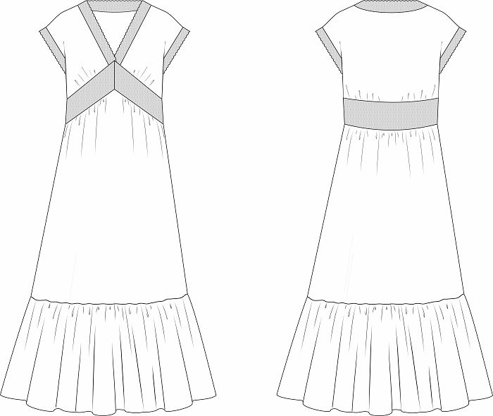 Платье «Амели». Инструкция по пошиву и печати выкроек фото