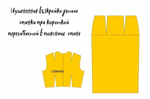 Корректировка выкройки при короткой спинке и большой груди фото