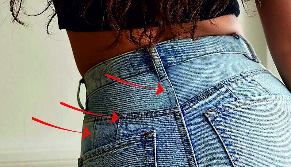 Как ушить джинсы в талии фото