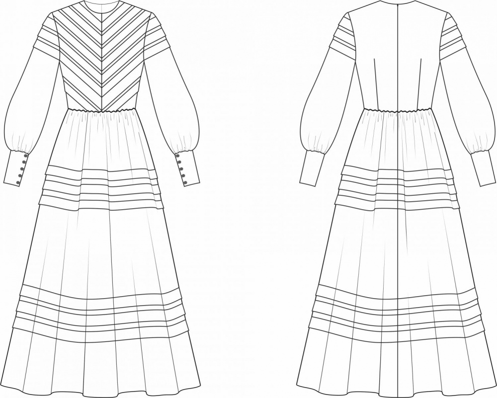 Платье «Белль». Инструкция по пошиву и печати выкроек фото