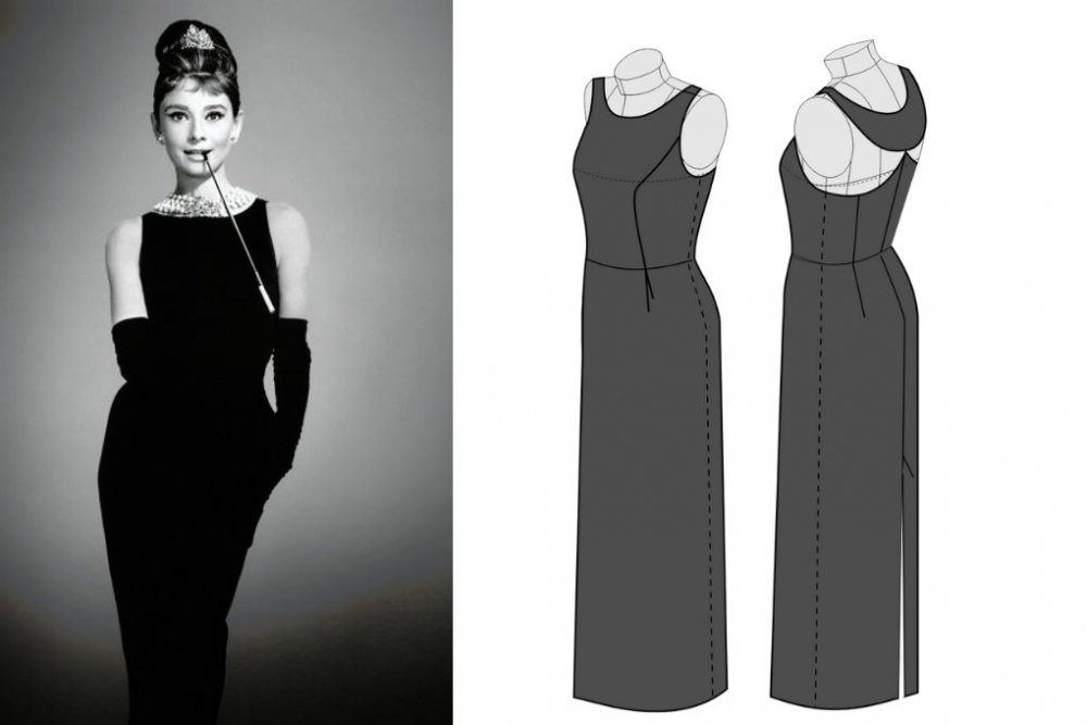 Выкройка платья из кинофильма «Завтрак у Тиффани» фото
