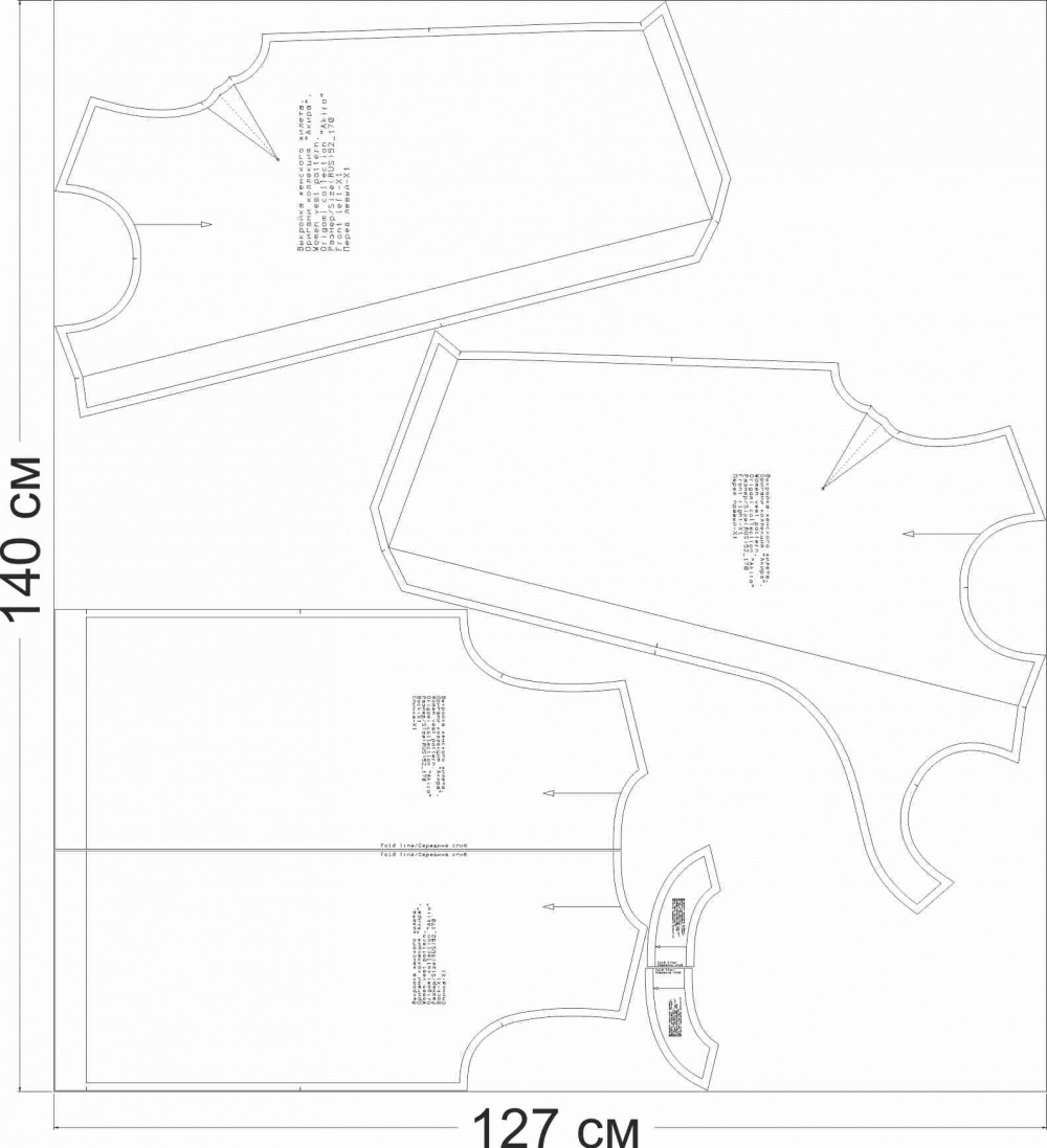 Выкройка жилета. Оригами коллекция «Акира» фото