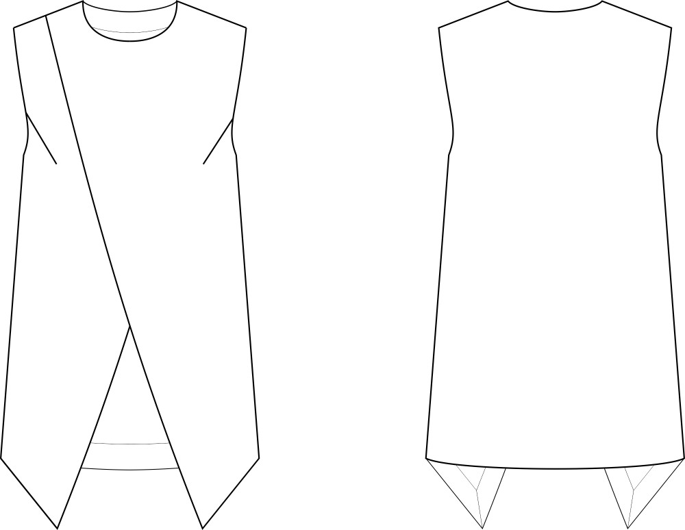 Выкройка жилета. Оригами коллекция «Акира» фото