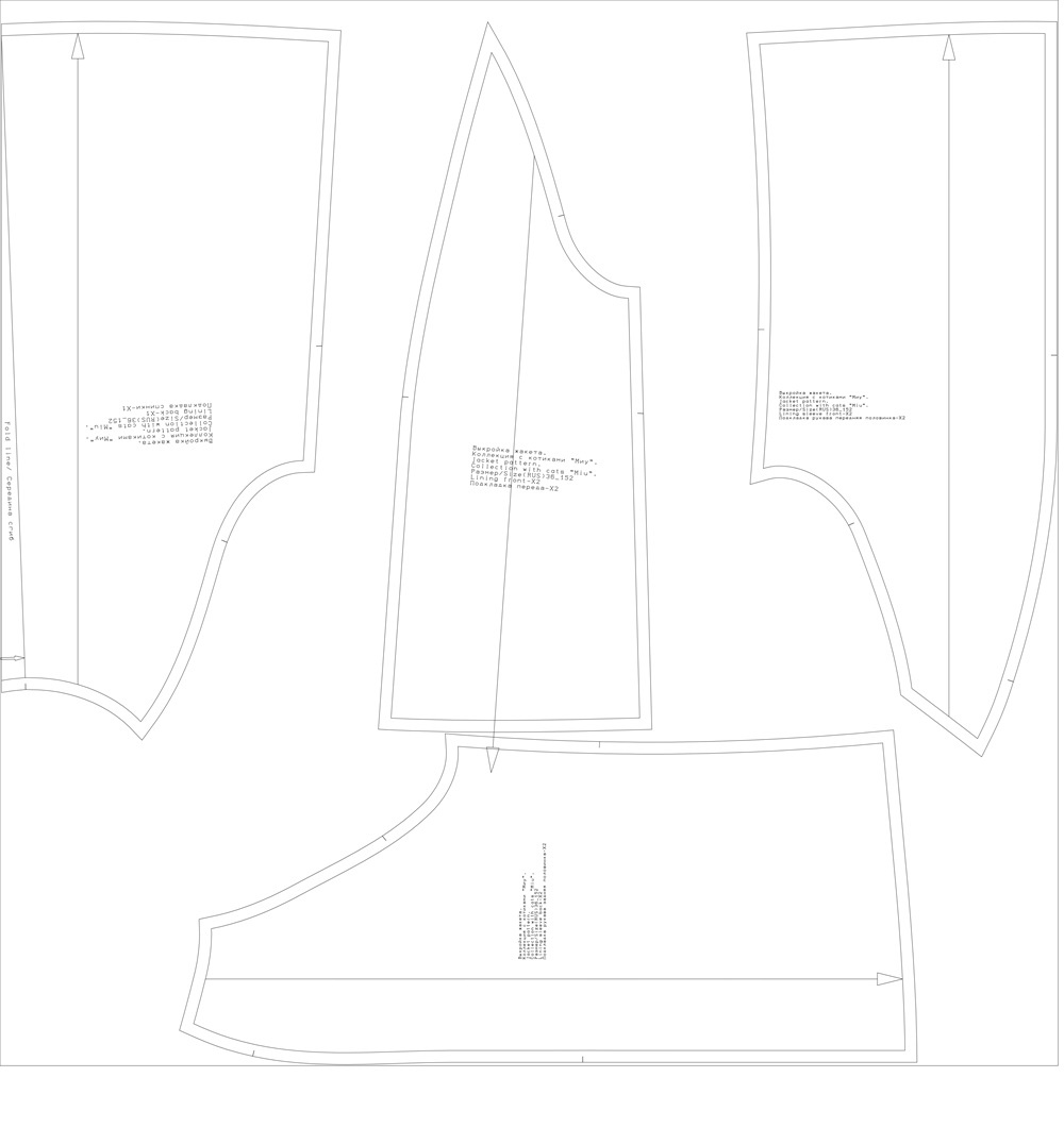 Купить выкройку Выкройка жакета. Коллекция с котиками «Миу» онлайн фото