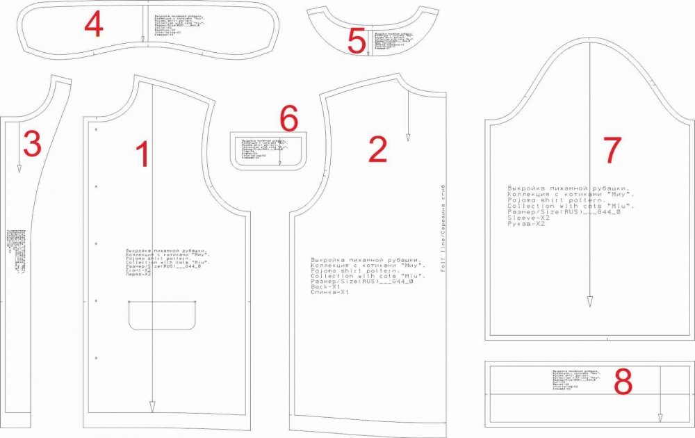 Как сшить пижамную рубашку. Коллекция с котиками «Миу». Фото-мастер-класс фото