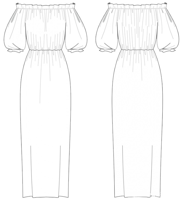 Как сшить платье с открытыми плечами. Фото-мастер-класс фото