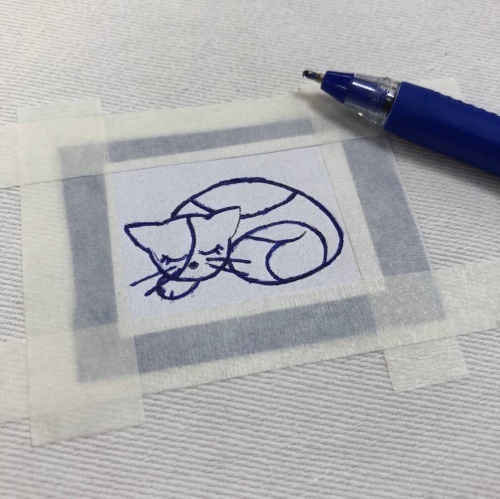 Спящий котик: бесплатный мастер-класс по ручной вышивке гладью фото