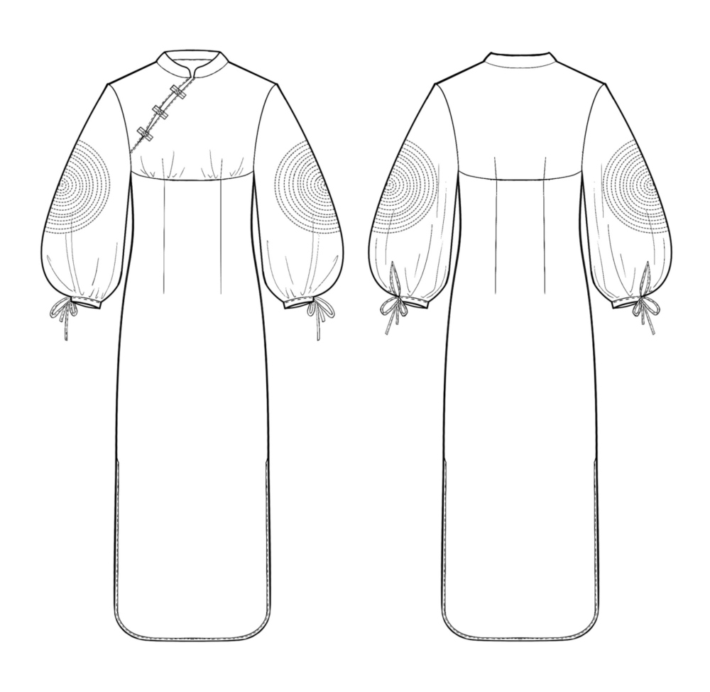 Выкройка платья. Коллекция в азиатском стиле «Икигай» фото