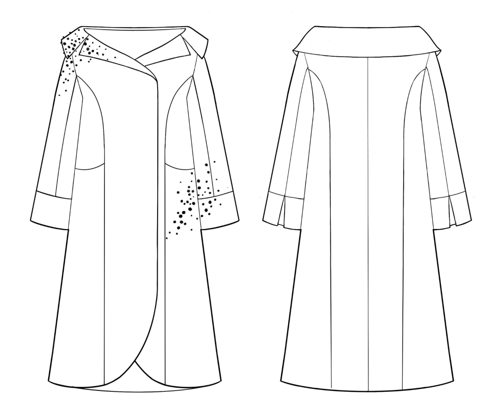 Выкройка платья-жакета. Праздничная коллекция «Джоконда» фото