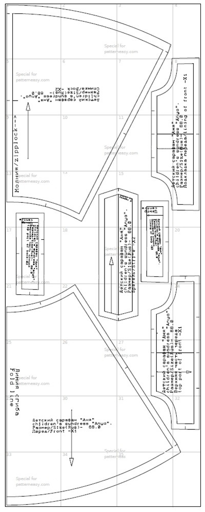 Купить выкройку Выкройка детского сарафана «Аня» онлайн фото
