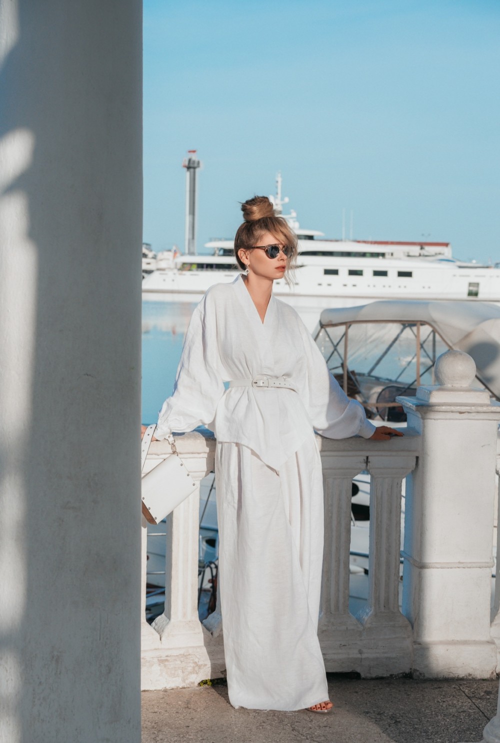 Брюки палаццо из льна фото