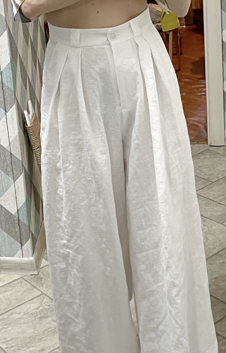 Брюки палаццо из льна фото