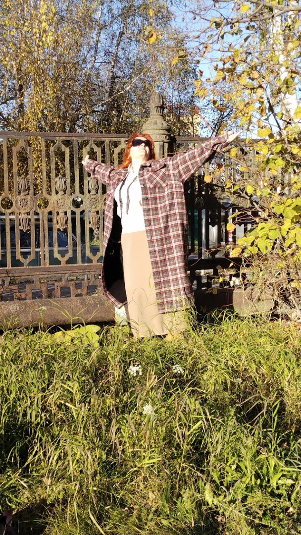 Тёплая осень в любимом пальто-рубашке фото