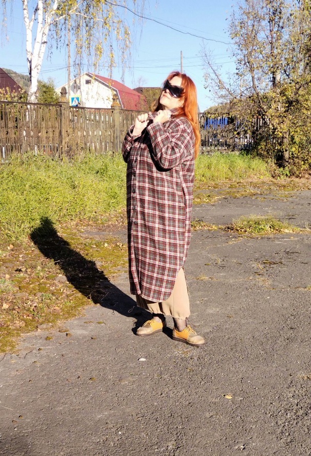 Тёплая осень в любимом пальто-рубашке фото