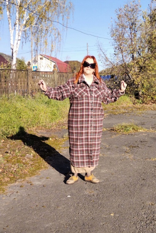 Тёплая осень в любимом пальто-рубашке фото