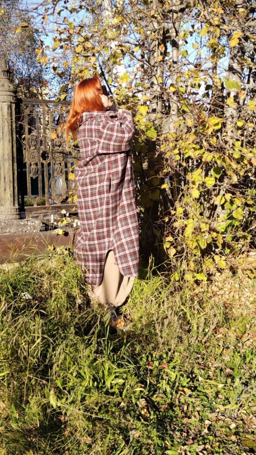 Тёплая осень в любимом пальто-рубашке фото