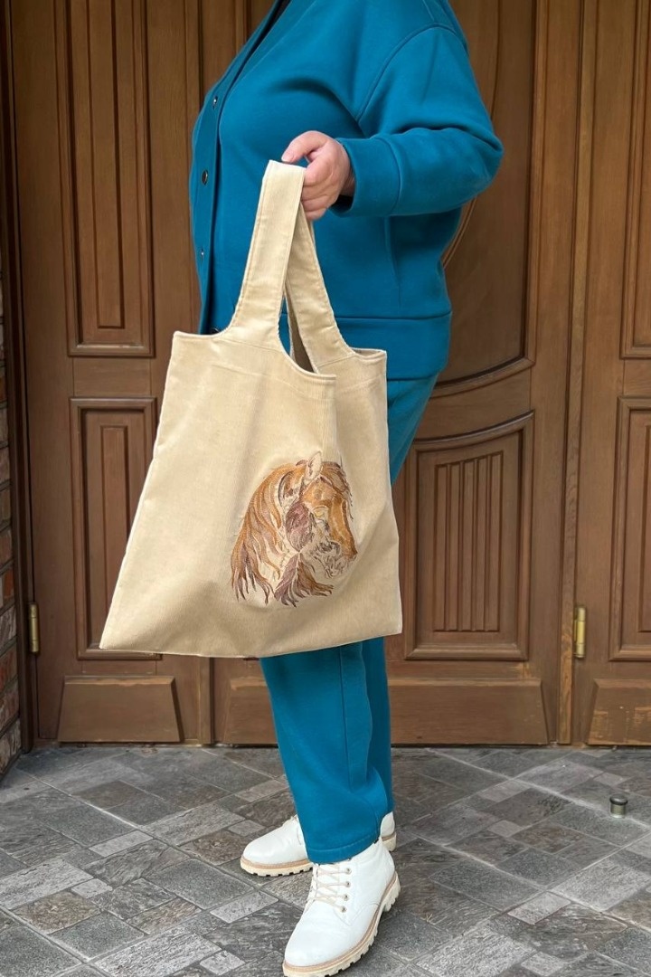 Сумка шопер с лошадкой фото