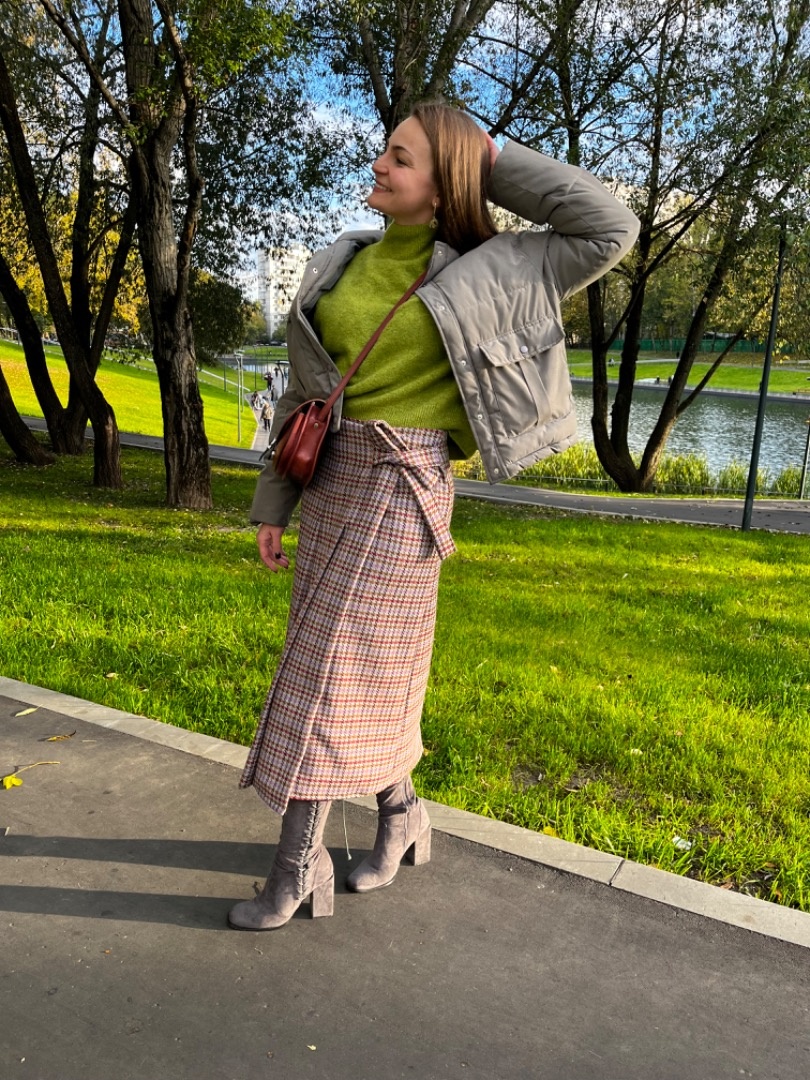 Юбка-килт в нежную гусиную лапку фото