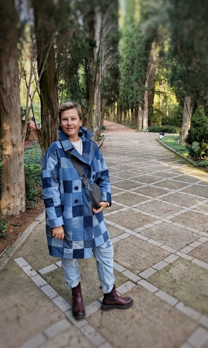 Джинсовое пальто из лоскутов