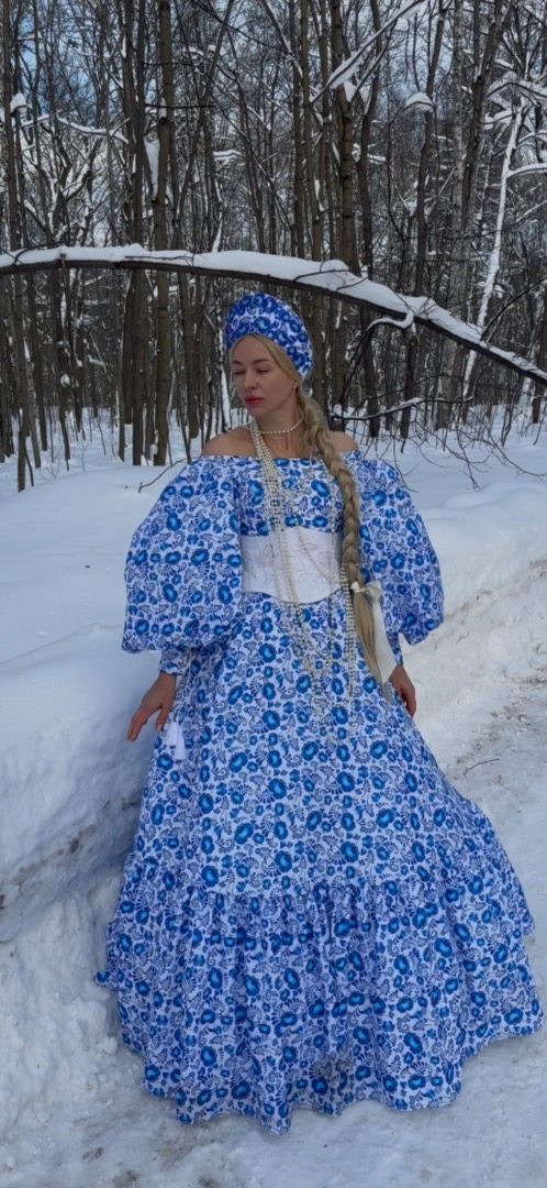 Платье «Снегурочка Гжель» фото