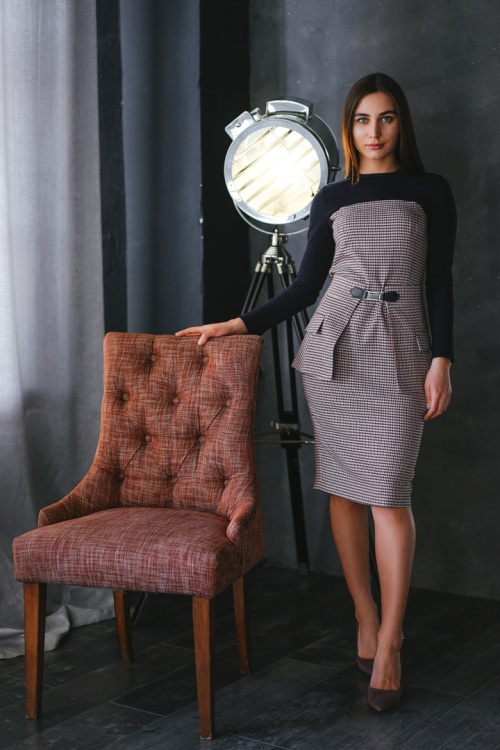 Выкройка платья со съёмной баской_normal