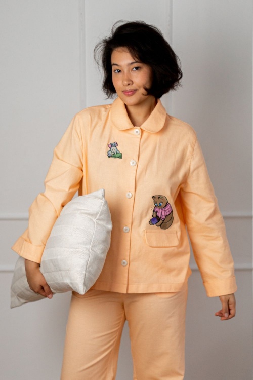 Выкройка пижамной рубашки. Коллекция с котиками «Миу»_normal