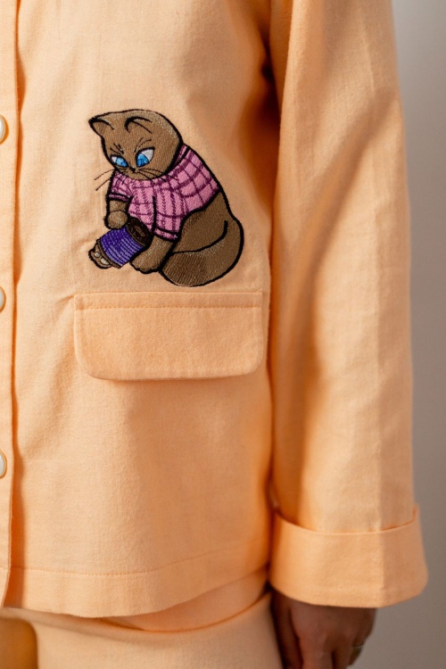 Выкройка пижамной рубашки. Коллекция с котиками «Миу»_normal