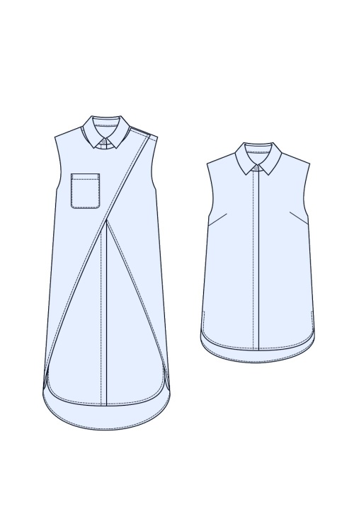 Выкройка платья-рубашки прямого силуэта_normal