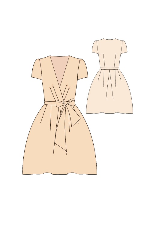 Выкройка платья с запахом в японском стиле_normal