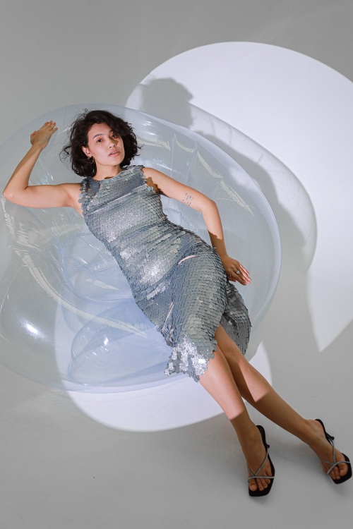 Выкройка асимметричного платья. Праздничная коллекция «Сирин»_normal