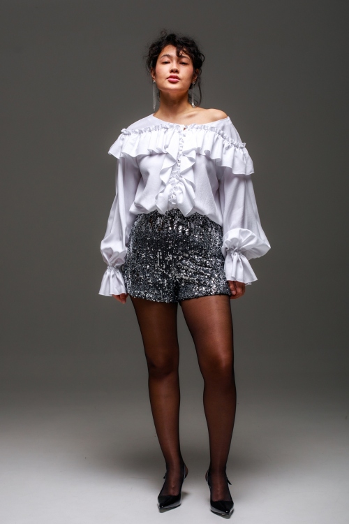 Выкройка блузы с рюшами. Праздничная коллекция «Джоконда»_normal