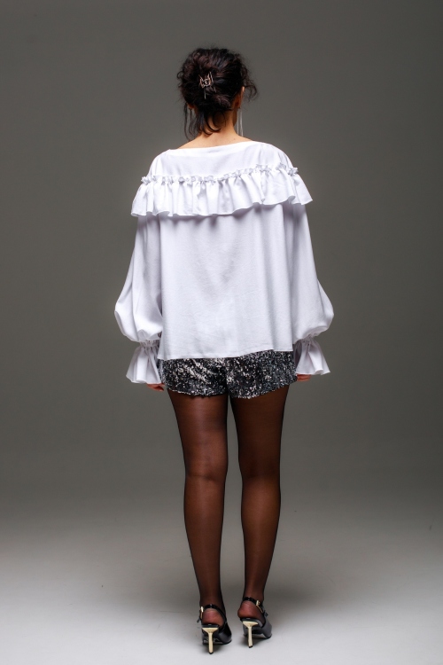 Выкройка блузы с рюшами. Праздничная коллекция «Джоконда»_normal