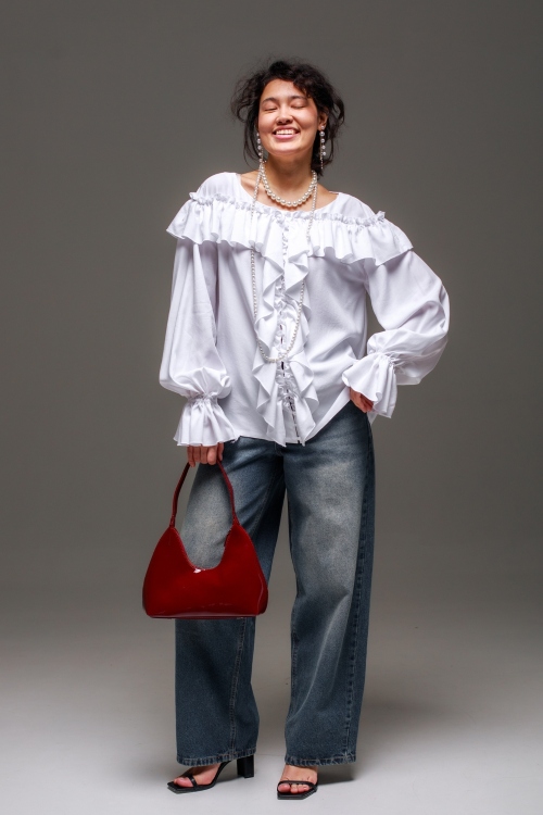 Выкройка блузы с рюшами. Праздничная коллекция «Джоконда»_normal