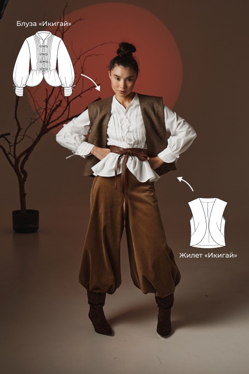 Выкройка юбки-брюк. Коллекция в азиатском стиле «Икигай»_normal