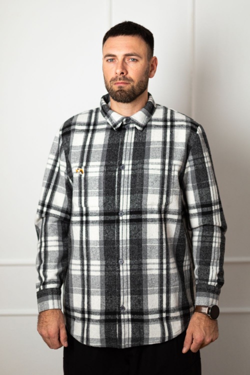 Выкройка мужской рубашки. Коллекция с котиками «Миу»_normal