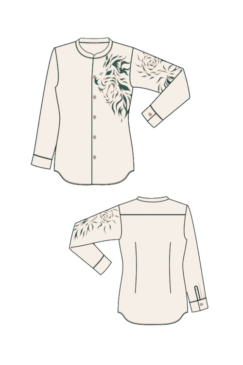 Выкройка мужской рубашки с имитацией тату_normal