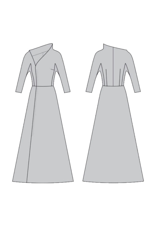 Выкройка платья с асимметричным декольте_normal