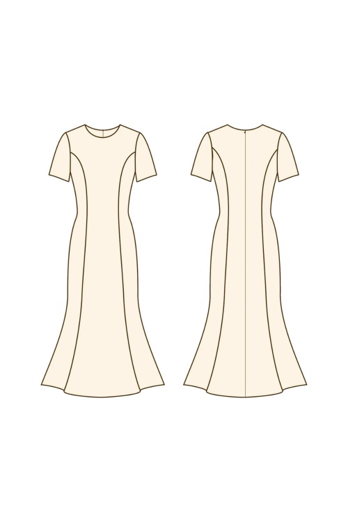 Выкройка платья с юбкой годе «Стефания»_normal